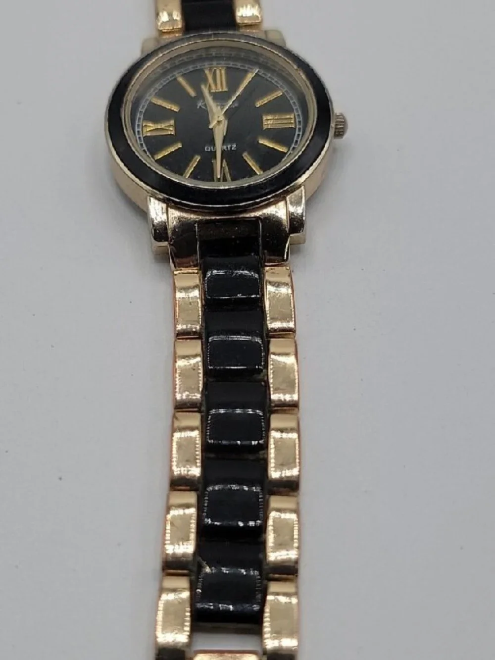 Kardashian Kollection Two-Tone Gold & Black Quartz Link Bracelet Watch - Tested